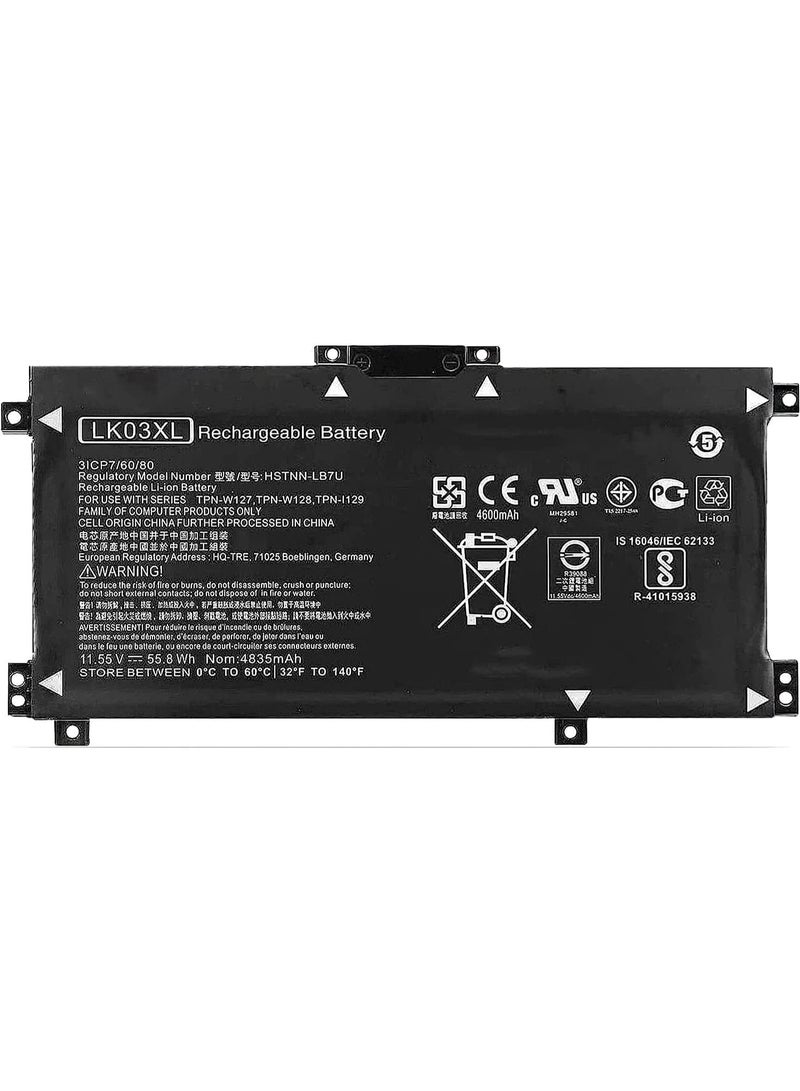 Zexen بطارية LK03XL الجديدة البديلة متوافقة مع طرازات HP Envy x360 Convertible 15، بما في ذلك 15m-cn0xxx و 15-cr0xxx و 17m-ae111dx. - Image 3